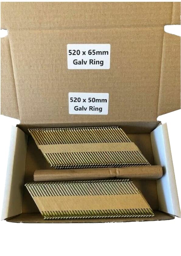 Framing Nails Compatible with DeWalt DCN692N-X Nail Gun 1040 x Mix Nails 50mm+65mm Galv Ring