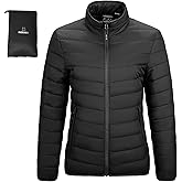 Outdoor Ventures Women's Packable Full-Zip Short Puffer Jacket Insulated Quilted Warm Lightweight Winter Coat