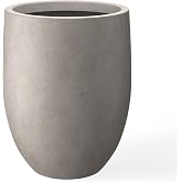 Kante Tall Concrete Planter, 21.7" Modern Floor Pot for Plants | Weathered Cement Finish with Drainage Hole, Frost &amp; UV Resistant for Patio Garden, Entryway, Porch and Modern Home Decor