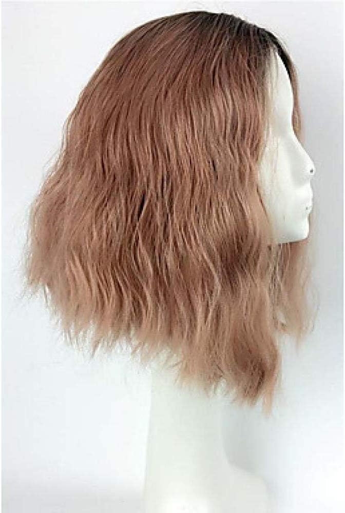 NMDD Synthetic Lace Front Wig Loose Wave Style Bob Lace Front Wig Pink Pink Synthetic Hair Women s Pink Wig Medium Length Uniwigs Natural Wigs,Medium brown lace 14 inch Pink