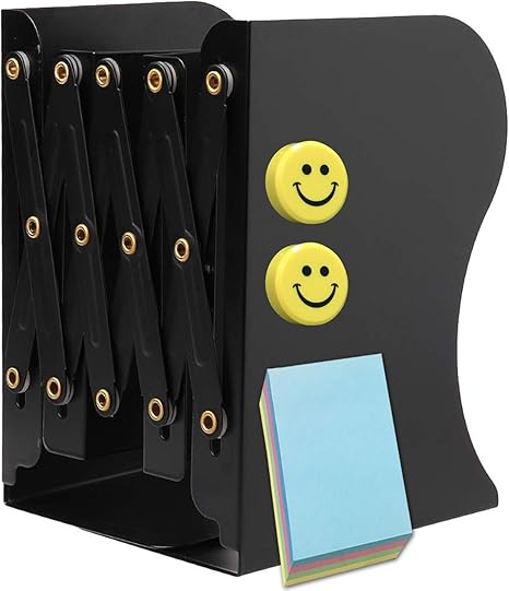 Amazon Qualsen 本立て ブックスタンド 伸縮型 金属製 重たくて厚みがある ブックエンド シンプル おしゃれ メーカー1年保証 正規品 黒 ブックエンド 本立て 文房具 オフィス用品