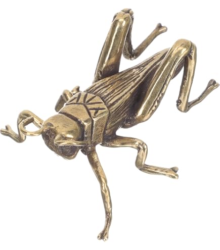 Figura Decorativa De Saltamontes En Latón | Escultura De Insecto Para Estantería | Regalo Original Para Amantes De La Naturaleza