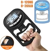 Haptufer Digital Grip Strength Tester 265Lbs/120Kg Hand Dynamometer USB LCD Blue view 3