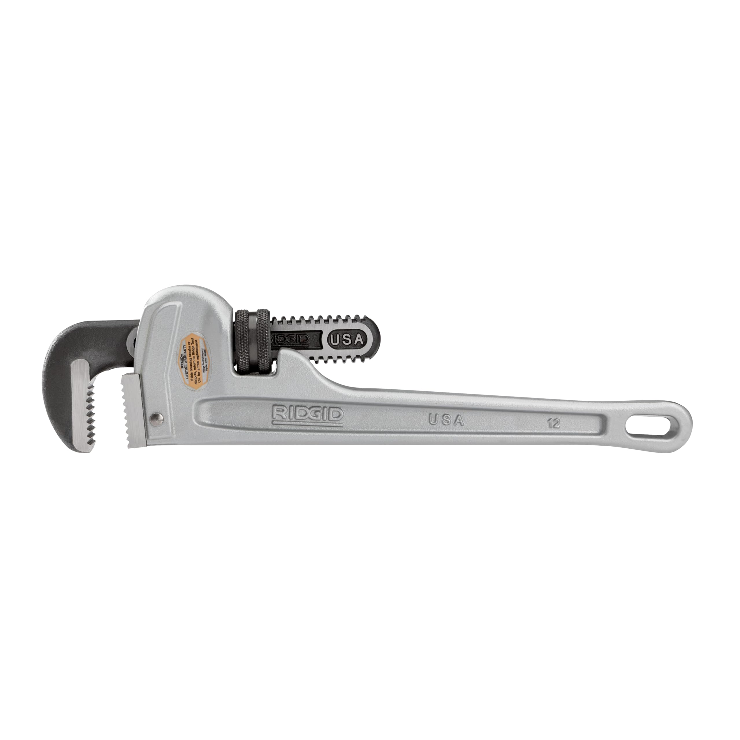 RIDGID 47057 Model 812 Aluminium Straight Pipe Wrench, Silver, 12-inch Plumbing Wrench