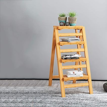 Escalera de madera de 3 peldaños Escalera plegable Taburete ...