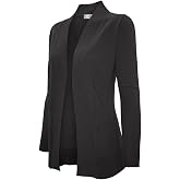 Cielo Women's Solid Basic Open Front Pockets Knit Sweater Cardigan