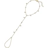 Electric Picks Palmer Hand Chain Bracelet – 14kt gold plated jewelry, non tarnish waterproof gold hand chain bracelet, cubic zirconia jewelry for women, festival hand chain gold design for everyday wear or stacking for a stylish layered look