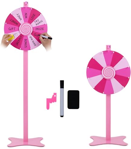 Roue des prix qui tourne, 8 emplacements pour faire tourner la roue avec support, roue de roulette, roue effaçable à sec, roue de fortune pour salon commercial, carnaval, jeux Win Fortune Spin