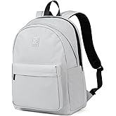 Hanke Travel Backpack for Women Men, Small College Laptop Backpack, Lightweight Water-Resistant Work Bookbag, Cute Casual Daypack for 15.6 Inch Laptop, Rock Grey