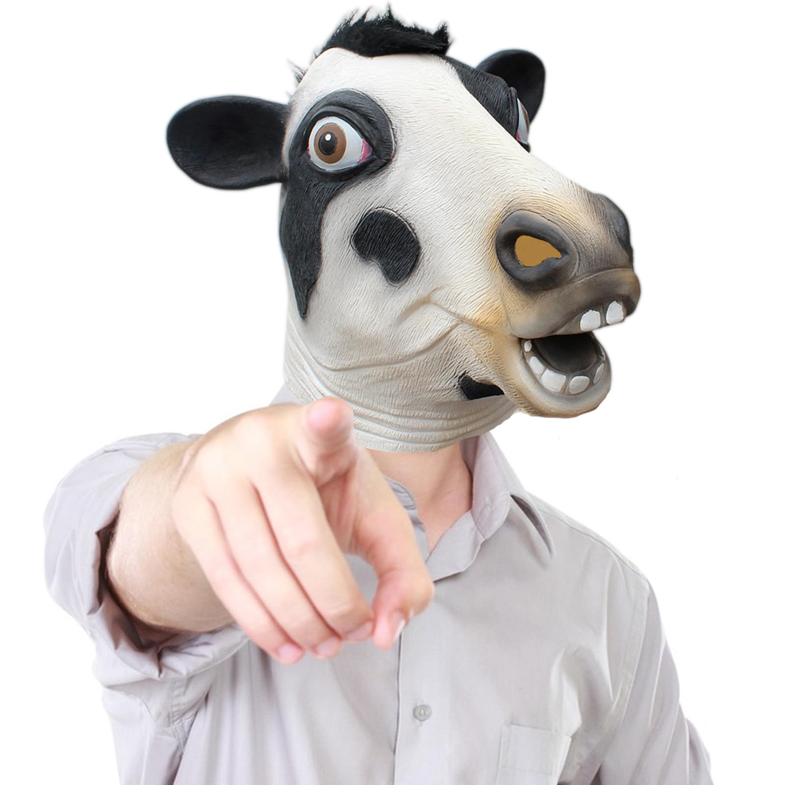 EvilCos Cow Mask for Adult,Halloween Animal Latex Mask for Cosplay ...