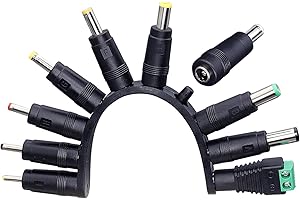 OXZEEWEE 10PCS DC Tip Kit Power Adapter Jack with 5.5x2.1mm Female Base Laptop Plug 2.5x0.7mm/3.0x1.1mm/3.5x1.35mm/4.0x1.7mm/