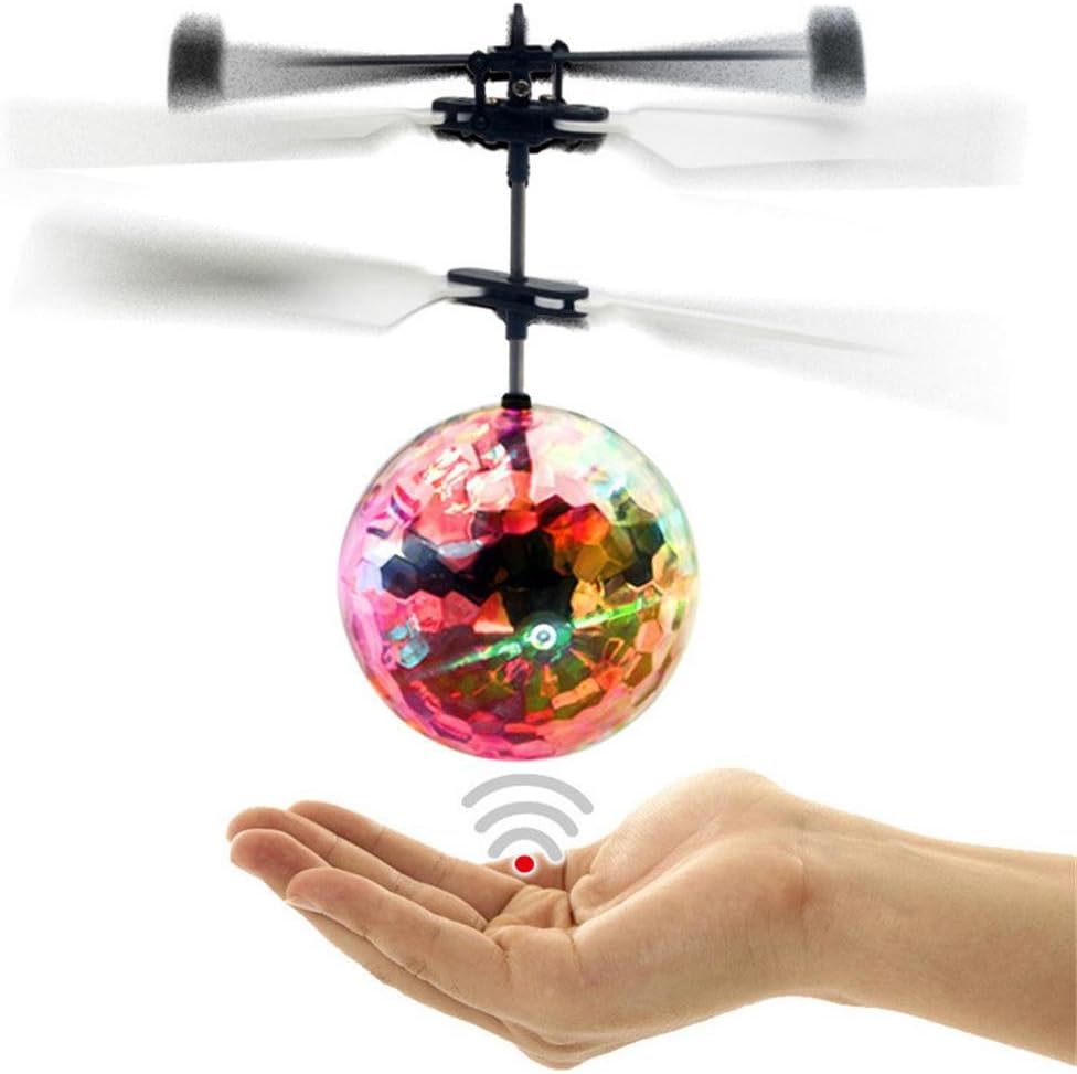 IBUYTOP RC Flying Ball, RC infrared Induction Helicopter Ball Built-in Shinning LED Lighting for Kids, Teenagers Colorful Flyings for Kid's Toy Infrared Induction Helicopter Ball built-in shin