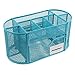 Annstory Home Office Desk Organizer with 9 Compartments + Drawer Mesh Tray for Pen, Great Adult Kids Gift,Blue