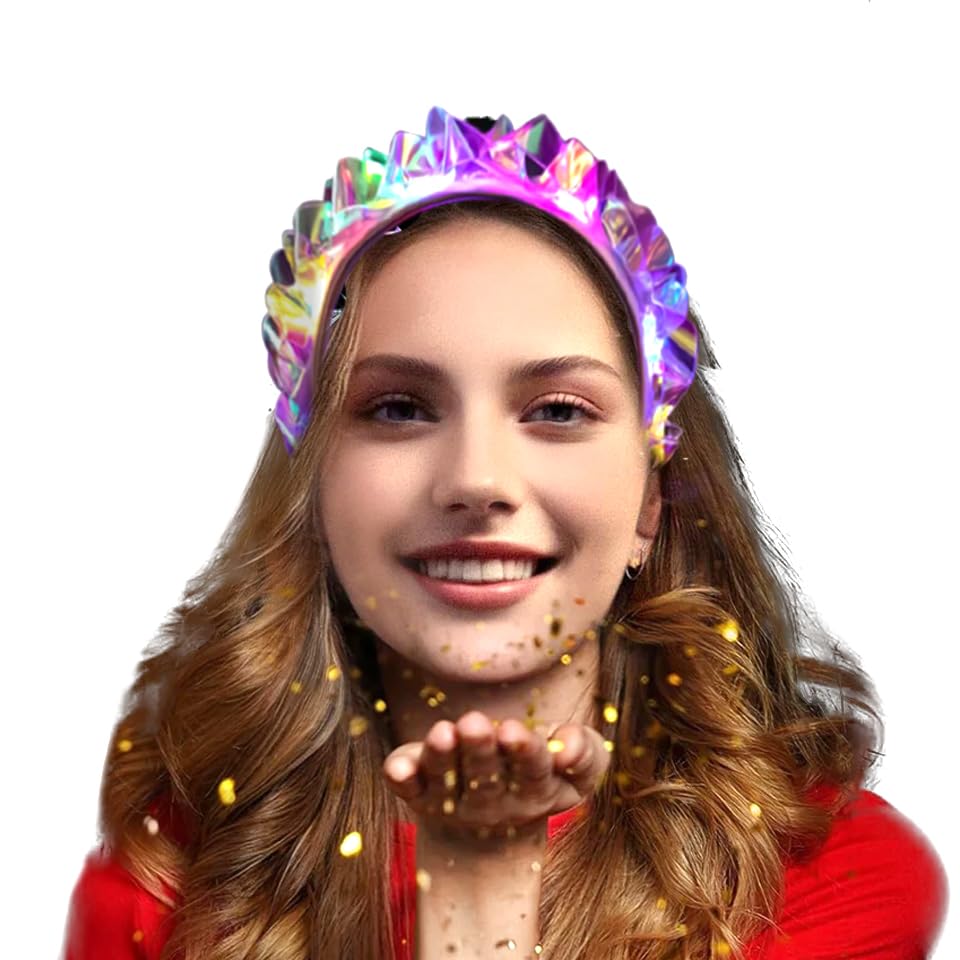 Photo 1 of 1pcs  Headbands LED Flash Glowing Hair Band Laser Hair Hoop Tiara Luminous Headbands Party Costume Hair Accessories for Women and Girls