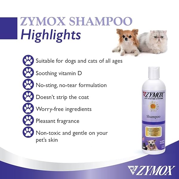 PET KING BRANDS ZYMOX SHAMPOO FOR DOGS AND CATS, 12OZ