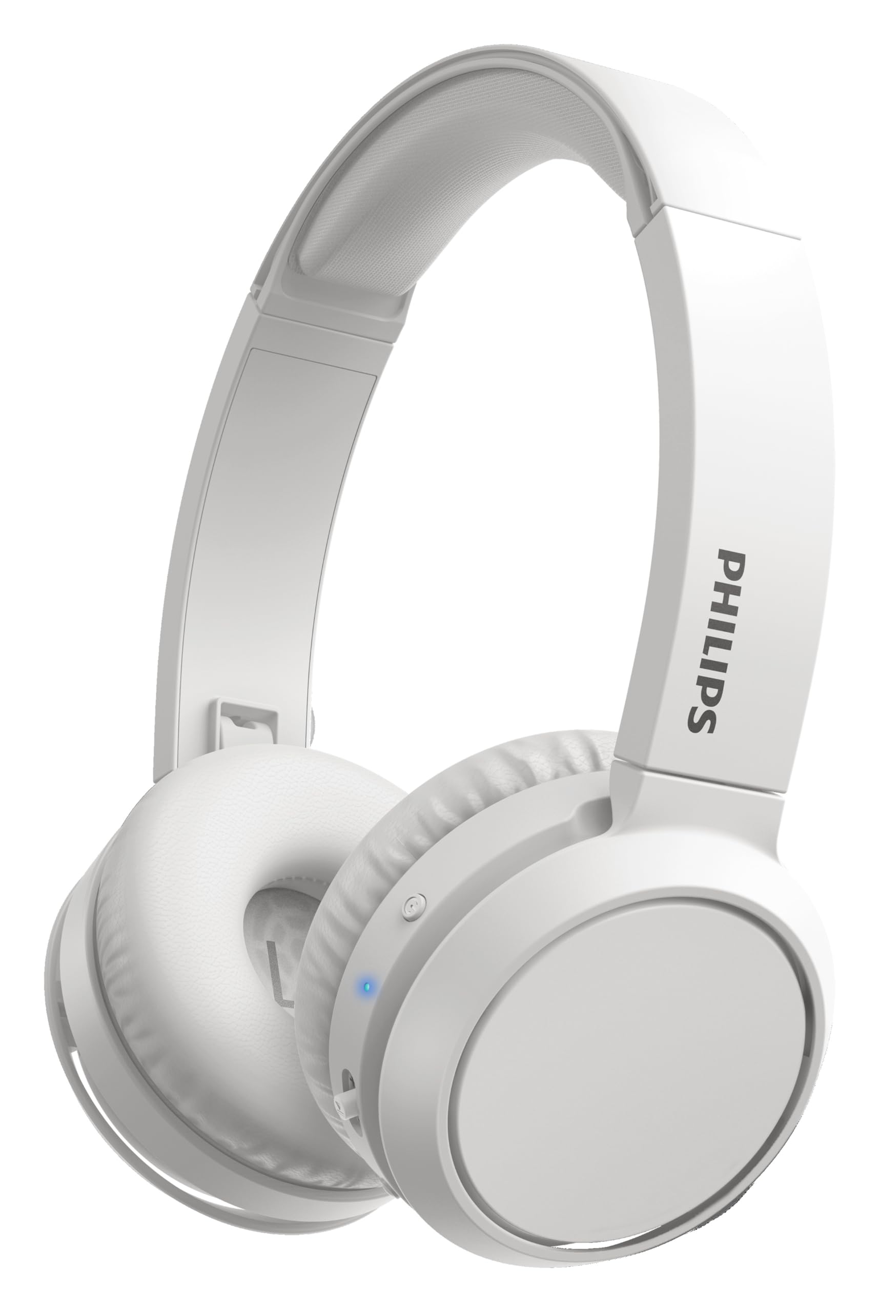 Philips On-Ear Headphones H4205WT/00 with Bass Boost Button (Bluetooth, 29 Hours' Playback Time, Quick Charging Feature, Noise Isolating, Flat Folding), Matte White