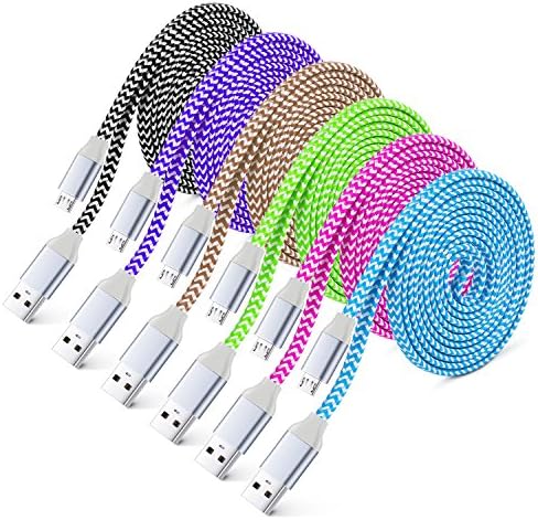 Micro USB Charger, OKRAY 6 Feet Micro USB Cable Braided USB Charging Cord for Android and Windows Smartphones, Samsung Galaxy, LG, HTC, Sony and More (6 Pack)