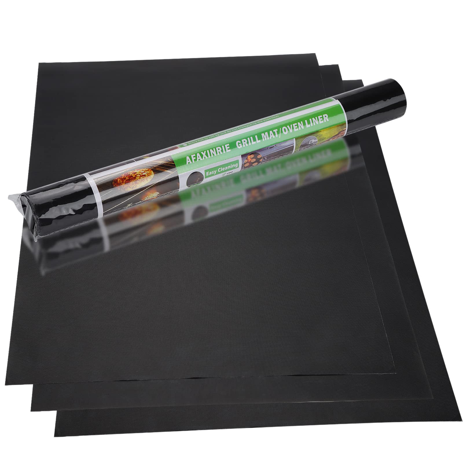 AFAXINRIE Oven Liners for Bottom of Oven, 3 Pack Large Oven Liner, Easy to Clean, Nonstick, Reusable, bbq grill mat, Oven Mat, Black (TFL-03)