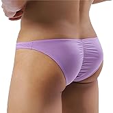 Dimgut Men's Sexy Underwear Low Waist Ice Silk Briefs Skinny Breathable Bikini Underpants