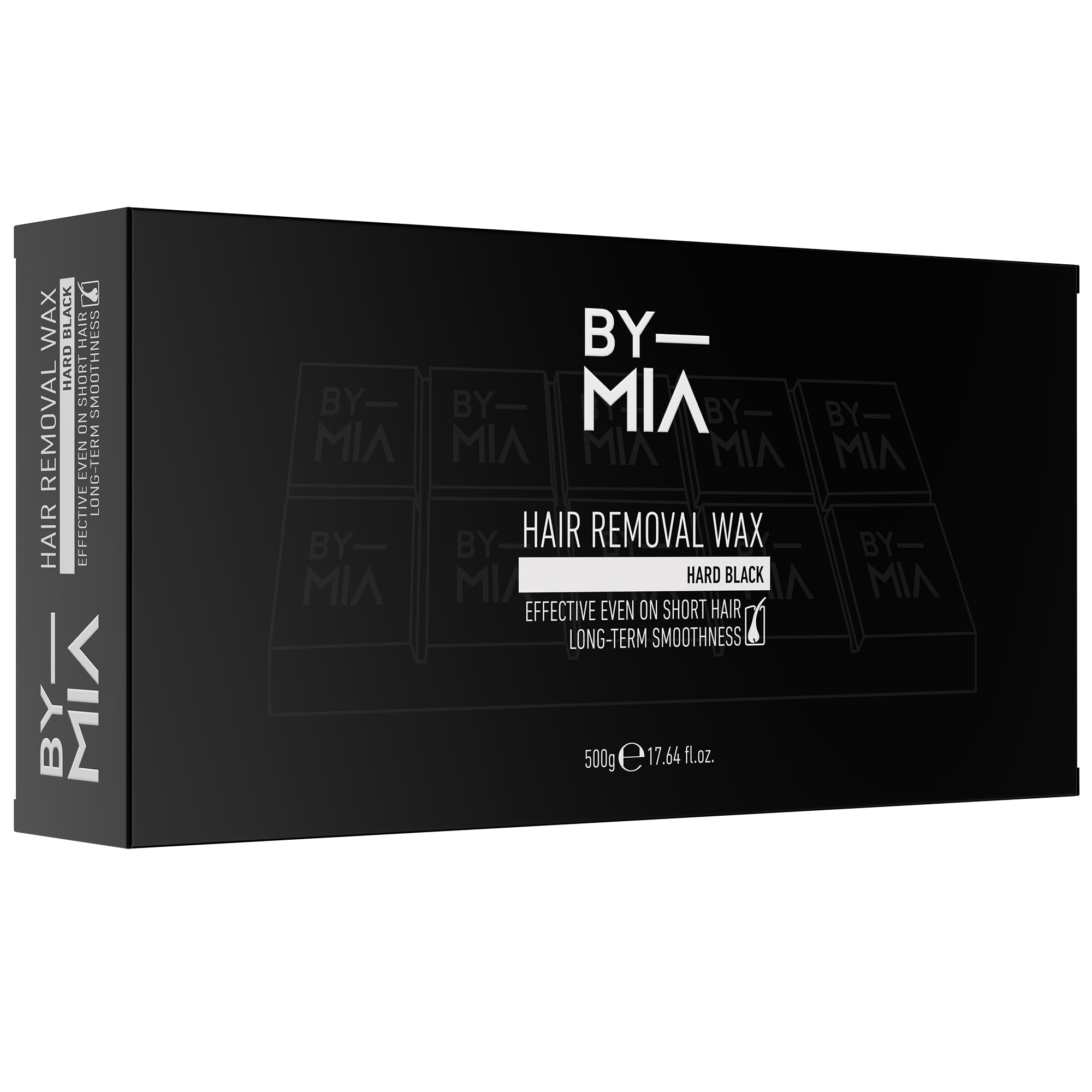 BY MIA Hair Removal Hot Wax Hard Black 500 gr | Full Body, Face, Nose, Bikini Areas | Weakens Hair Roots | Delays Regrowth | Long Lasting Smoothness