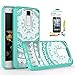 LG K8 Case,LG Phoenix 2 Case,LG Escape 3 Clear Case with HD Screen Protector [Not Fit K8V], AnoKe Scratch Resistant Colorful Totem Mandala Flower Slim Fit Acrylic Cover TPU Bumper for LG K8 TM CH Mint