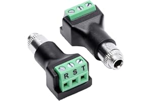 3.5mm Stereo Female terminal block panel mount connector 2 pack