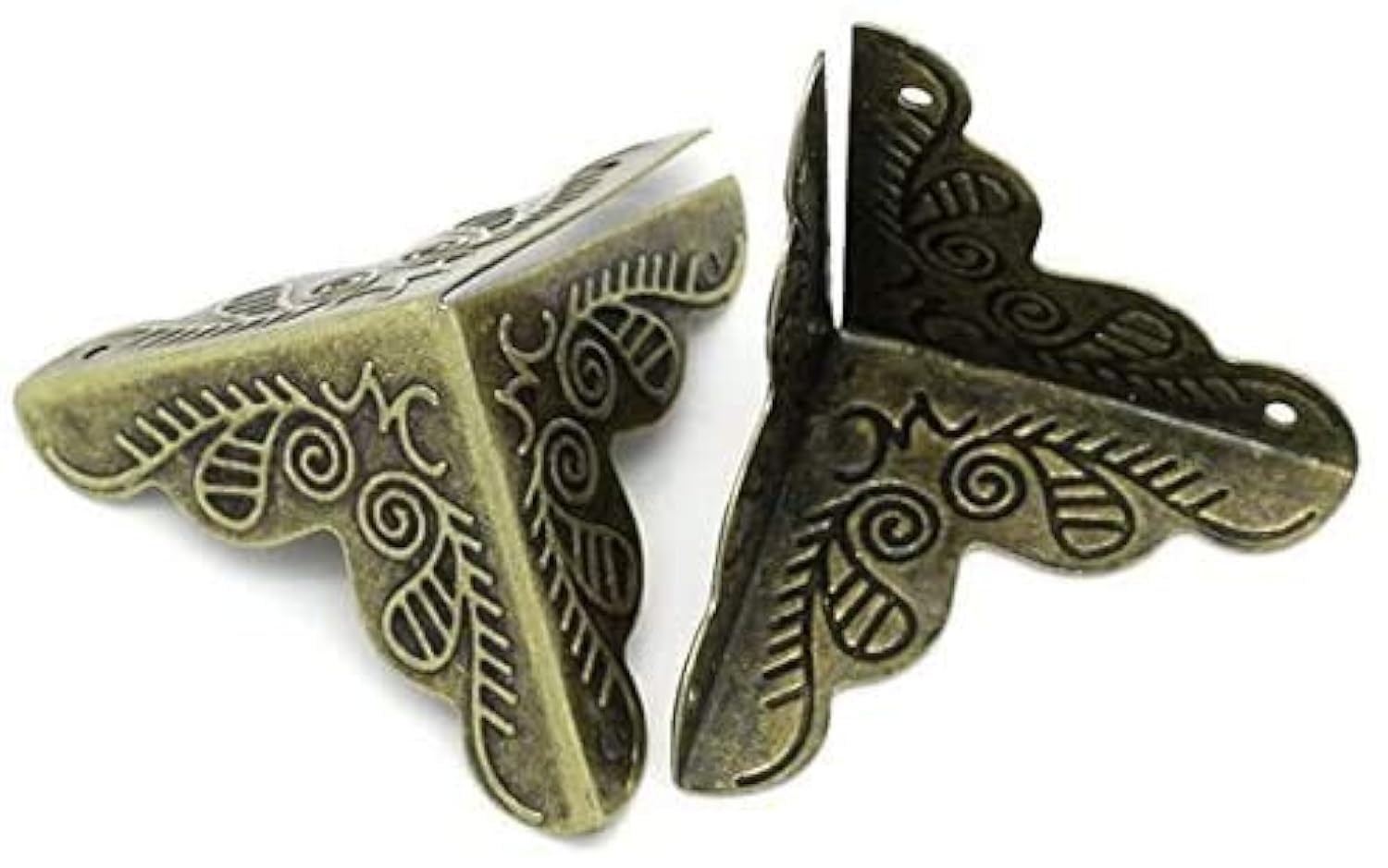 Namvo 50pcs 25mm Antique Style Alloy Furniture Decorative Triangle Box Corner Protectors Guards Pads Desk Edge Covers