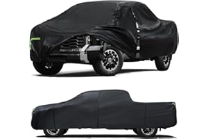 QUALENCEY Car Cover Custom Fit for Toyota Tundra 2007-2024,6 Layers Truck Cover Waterproof All Weather for Automobiles,Outdoor Full Exterior Cover Black,Up to 233.6 inch, 5.5 Bed Length