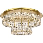 Elegant Lighting Indoor Modern Bright Home Decorative Ceiling Lighting Monroe 22 inch LED Double Flush Mount - Gold