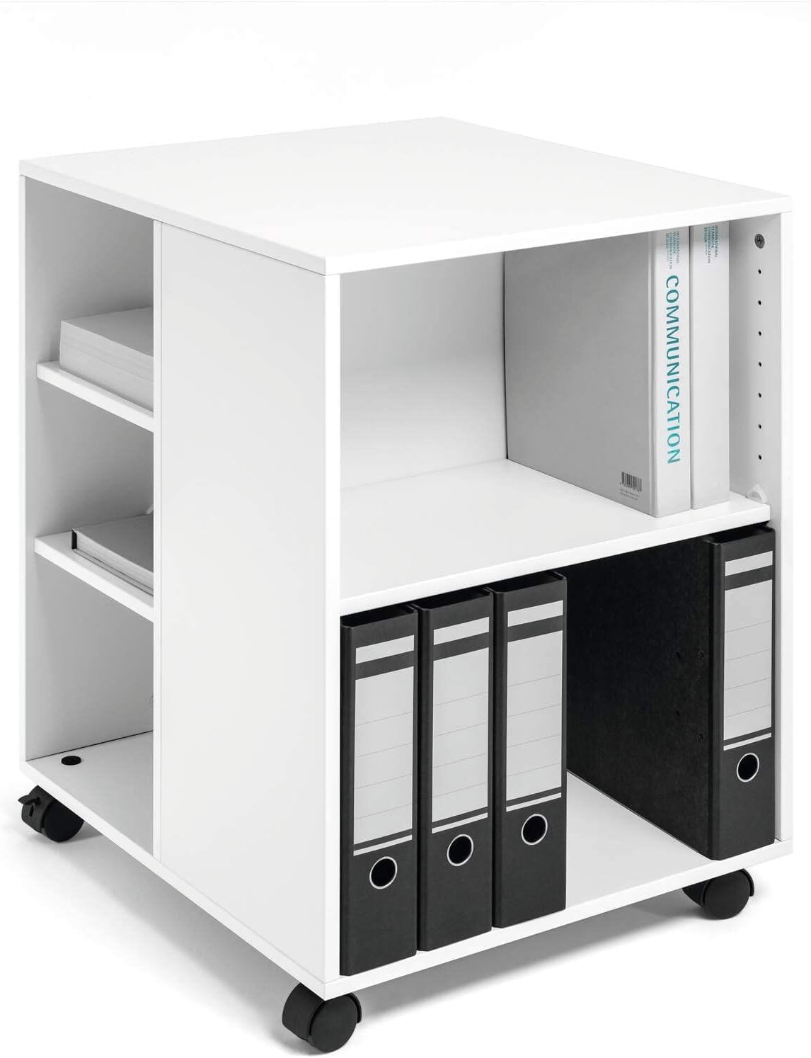 Multi-Functional Trolley, Made of Strong Melamine, White Colour, Ideal for Storing Documents, Folders, Etc. In an Office Environment