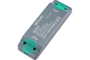 REYLAX 60W 12V LED Driver-Slim LED Power Supply, 100-240V AC to 12V DC Constant Voltage LED Strip Lights Driver-12 Volt Replacement LED Driver-Low Voltage LED Transformer for DIY Tape Light Bulbs-5A Adapter