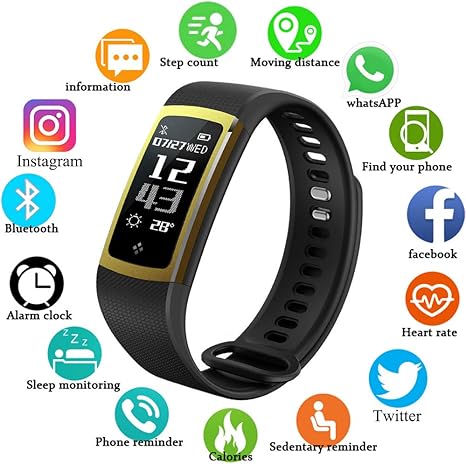 LIGE Rastreador de Fitness, Reloj de Pulsera Inteligente ...