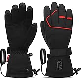 FEETMOR Heated Gloves for Men Women - Upgraded Rechargeable Dual-Heated Winter Gloves for Motorcycling, Hunting, Skiing