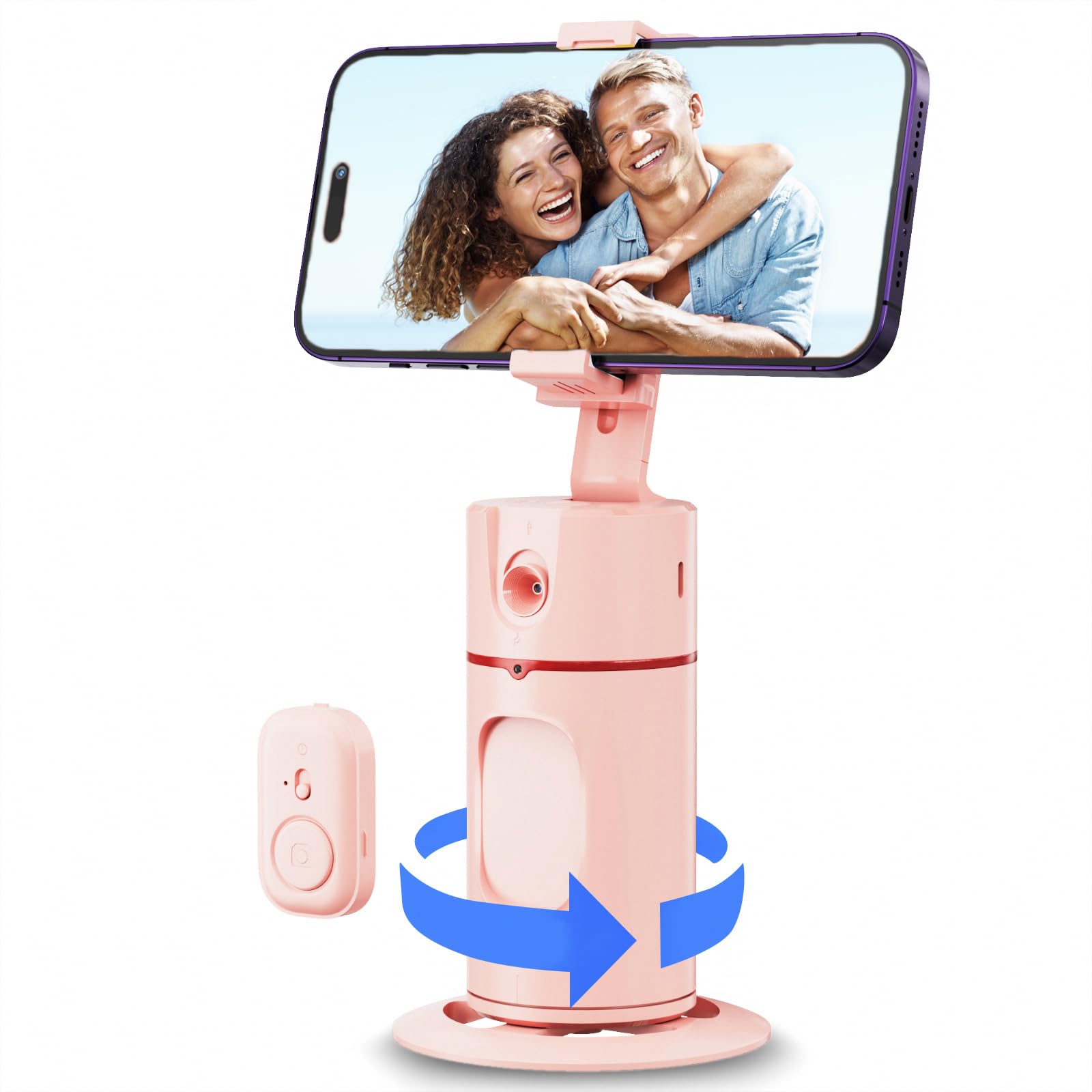 Photo 1 of Auto Face Tracking Tripod - 360° Rotation Auto Tracking Phone Holder,No App, Phone Camera Mount with Remote and Gesture Control, Rechargeable Smart Shooting Holder for Video Recording