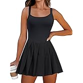ANRABESS Women's Tennis Athletic Pleated Summer Mini Dress 2026 Golf Workout Build in Shorts Casual Romper Short Sundress