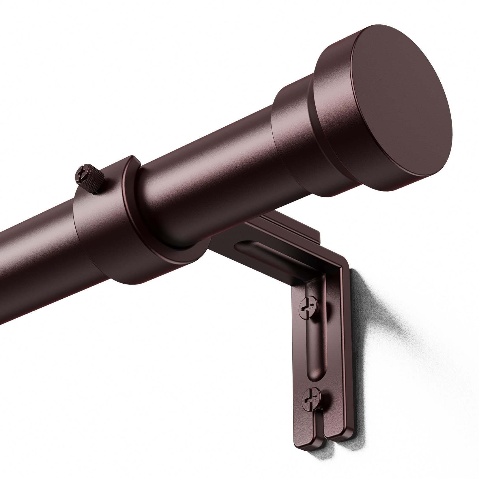 YaFex Curtain Rods 32-144 Inch, Heavy Duty 1 Inch Adjustable Curtain Rod for Windows, Bronze Extra Long Window Treatment Rods, Modern Design, Easy Installation Image