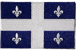 Quebec Flag Patch,QC Flag Patch,Tactical Tags Morale National Emblem Patch Hook Loop Sew On for Travel Backpack Hats Jackets 