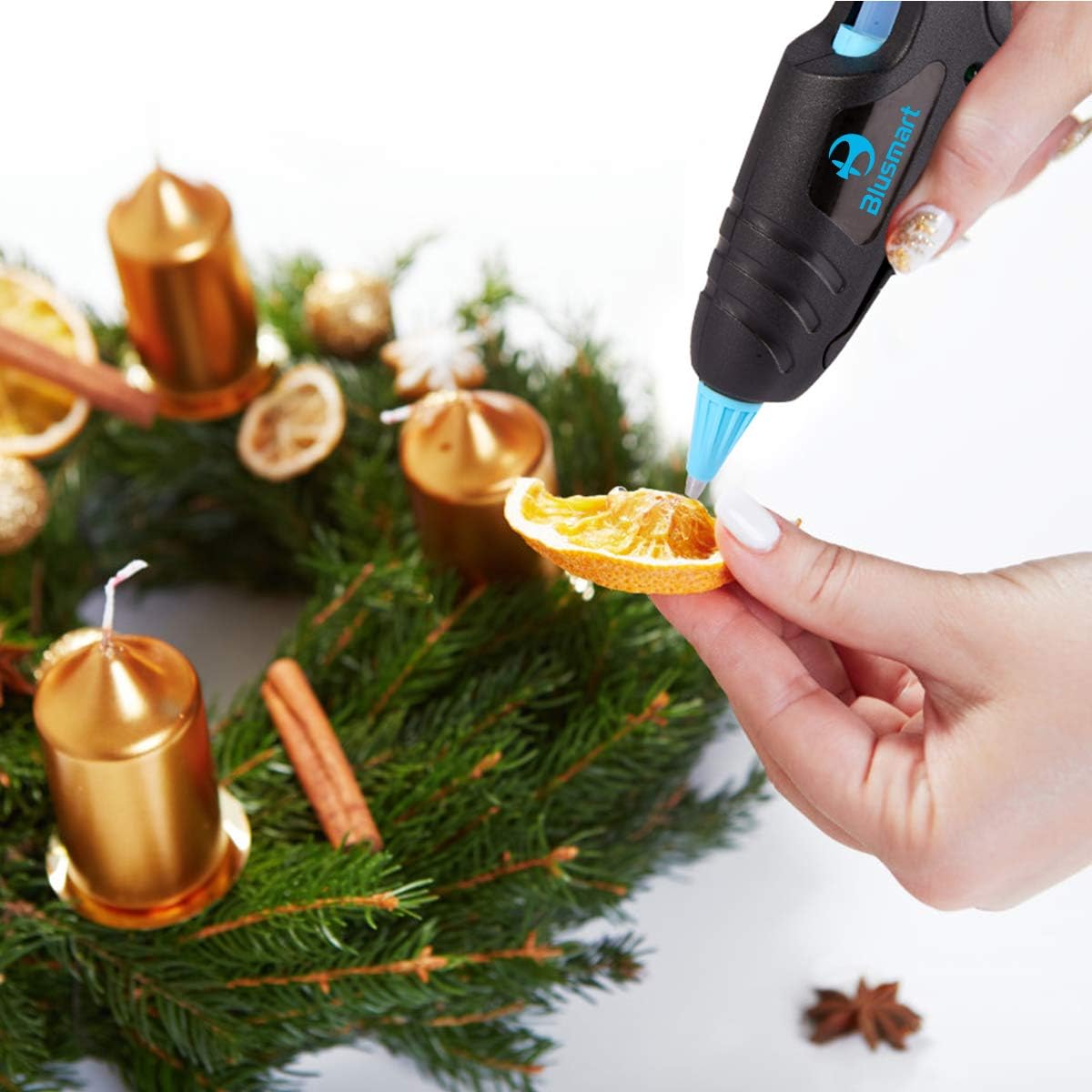 New Upgraded Blusmart Mini Hot Glue Gun, 20W High Temperature, 20pcs Glue Sticks and 10 Colors Sticks, Ideal for Quick Repairs, DIY Projects & Arts(New Style)