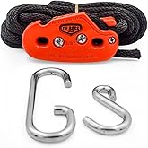 Tie Boss - 3/8 Inch, Heavy Duty, (300 lbs Working Load Limit), Weather Resistant, Tie Down, Rope Tightening System, (w/15 ft Rope) - Orange