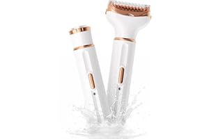 2025 BLIBEE Women's Electric Shaver and Bikini Trimmer, Electric Razor for Women, 2-in-1 Painless Hair Remover for Face Legs Underarms & Bikini Area, Waterproof for Wet and Dry Use, USB Rechargeable