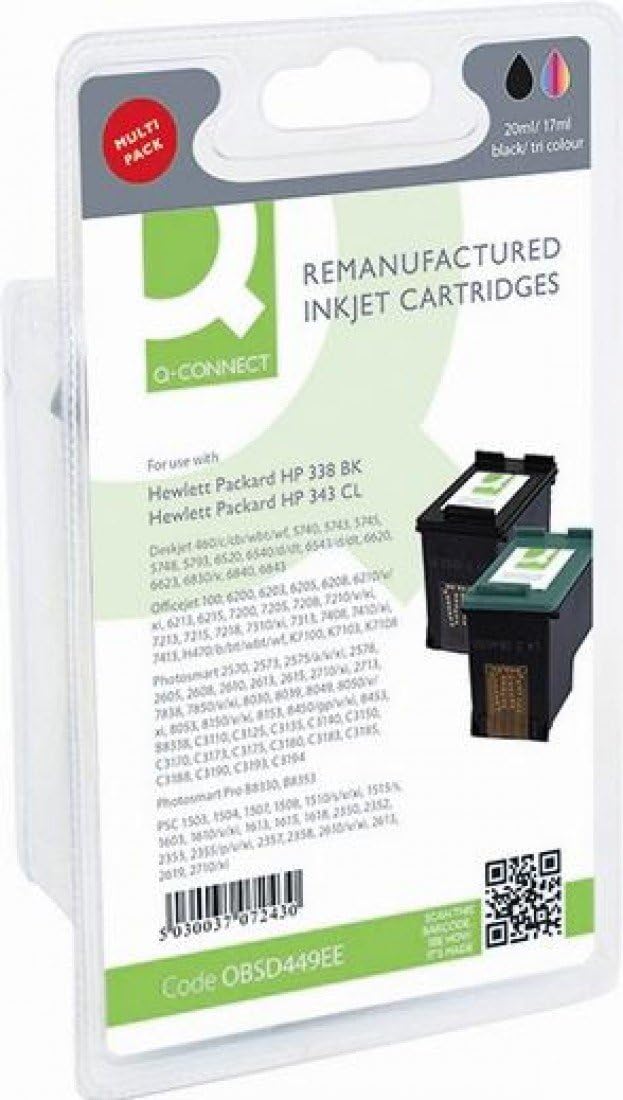 Q-CONNECT Ink Cartridge for Deskjet 460/c/cb/wbt/wf, 5740, 5743, 5745, 5748, 5793, 6520 - Black/Cyan/Magenta/Yellow