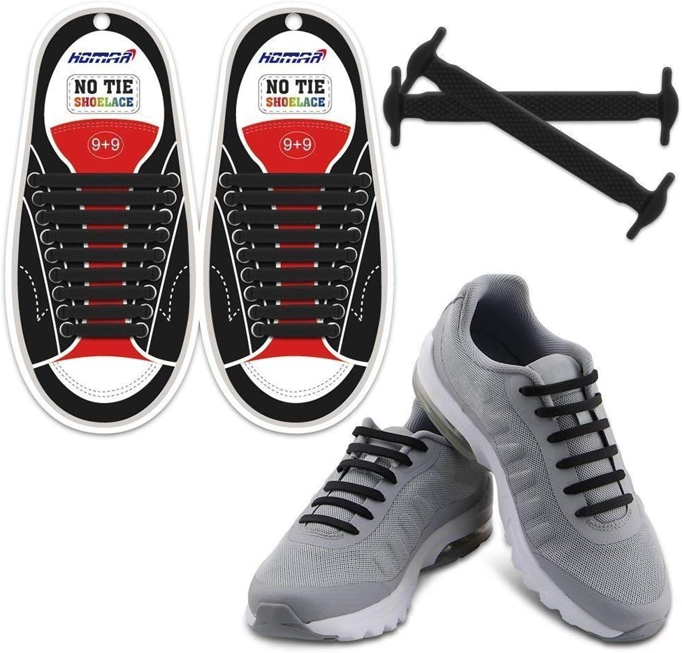HOMAR No Tie Shoelaces for Kids and Adults - Best in Sports Fan Shoelaces - Stretch Silicone Elastic No Tie Shoe Laces with Multicolor for Sneaker Boots Board Shoes and Casual Shoes