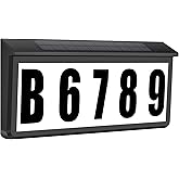 NBZlHOR Solar-Powered LED Address Sign, IP65 Waterproof House Numbers with Dual Colors (3000K/6000K) for Door Mailbox Wall, I