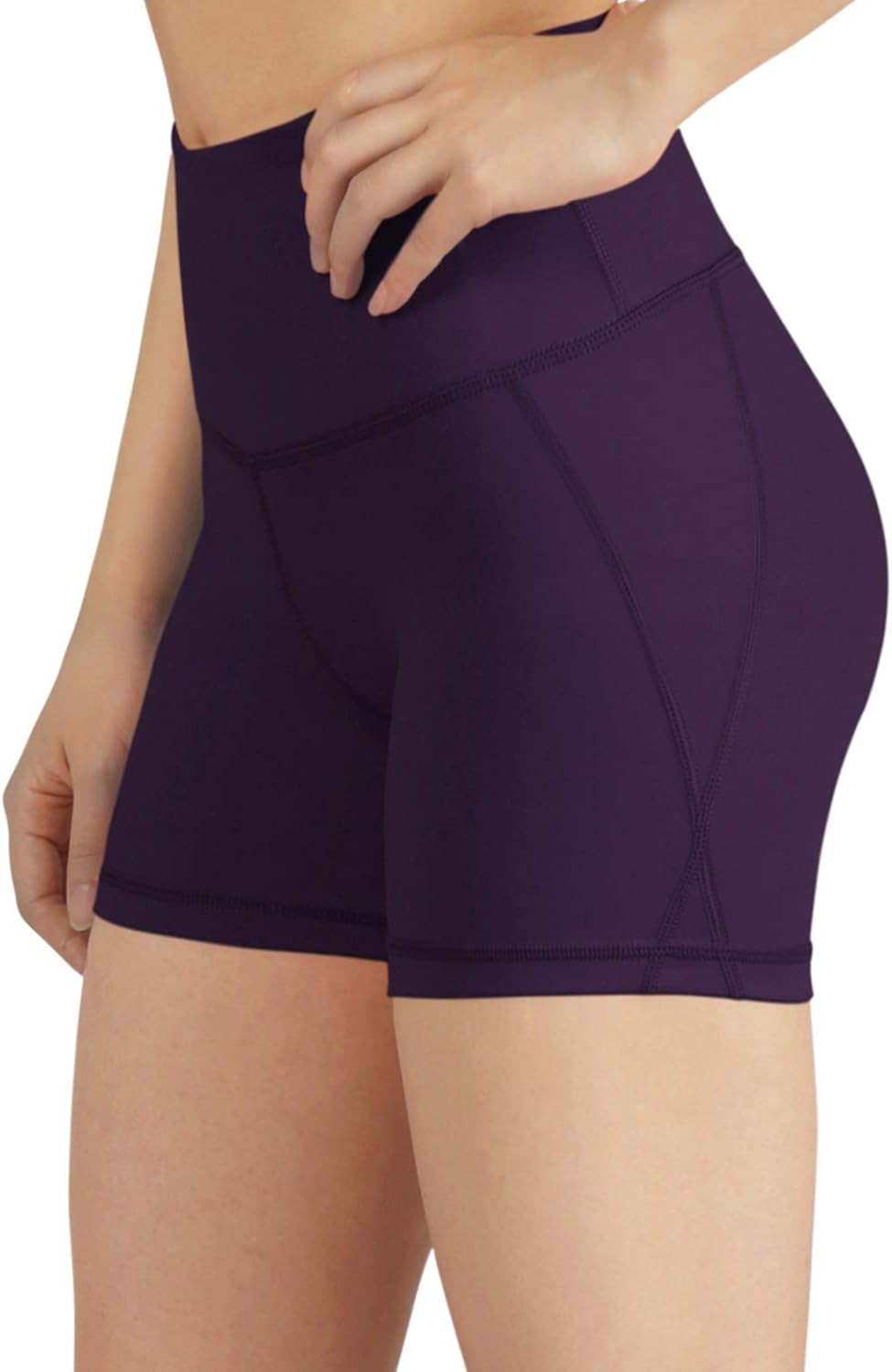 ODODOS Women's Yoga Short Tummy Control Workout Running Athletic Non See-Through Yoga Shorts with Hidden Pocket: Clothing