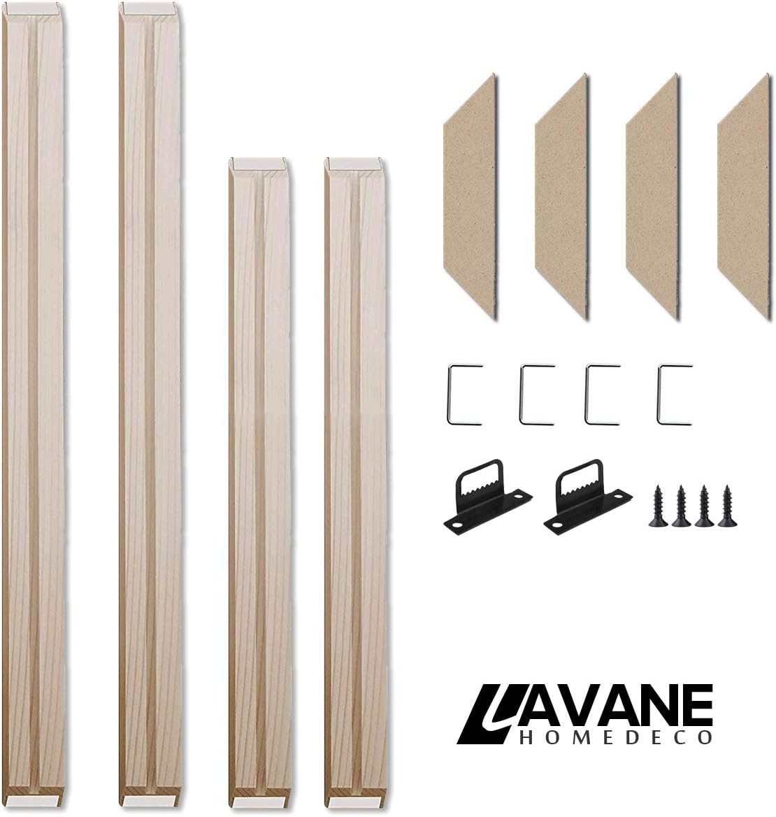 32x48 inch / 90x120cm DIY Solid Wood Canvas Frame Kit, La Vane Customized Wooden Art Frames Picture Accessories for Oil Painting & Home Bar Cafe Photo Poster Wall Art