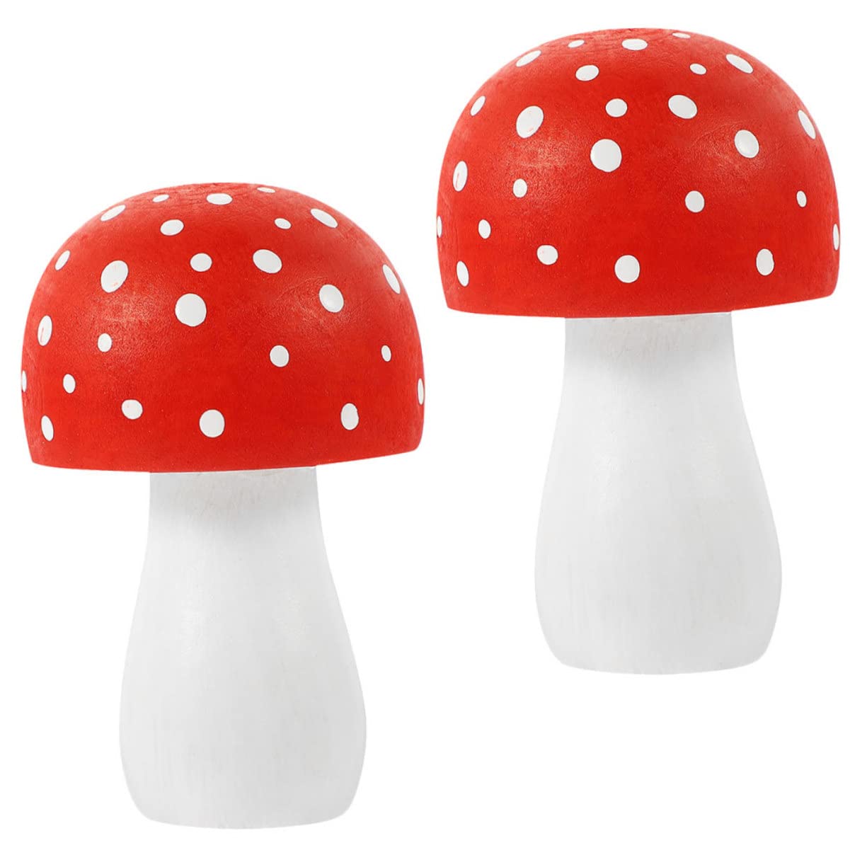 RORPOIR 2pcs Mushroom Decoration Ornament Mushroom Ornament Mushroom Statue Mushroom Garden Decorations Micro Landscape Decoration Mushroom Cupcake Topper Toddler Fairy Statuette Wood
