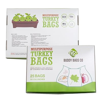 Buddy Bags Co Multipurpose Nylon Turkey Oven Bags - 19" x 24.5" - 25 Pack