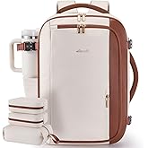 LOVEVOOK 40L Travel Backpack for Women,Carry on Luggage Backpack Flight Approved with 3 Packing Cubes,Waterproof Personal Item Travel Bag fits 17 Inch Laptop,Overnight Weekender Business Daypack