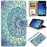 J7 Case, UrSpeedtekLive Galaxy J7 Wallet Case, Premium PU Leather Flip Wallet Case Cover with Card Slots & Kickstand for Samsung Galaxy J7 - Mandala Flower Pattern