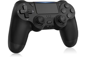 TIANHOO PS4 Controller Wireless, with Vibration Feedback, Motion Sensing, Touchpad, Light Bar, Share, Speaker, 3.5mm Headphone Jack (Black)